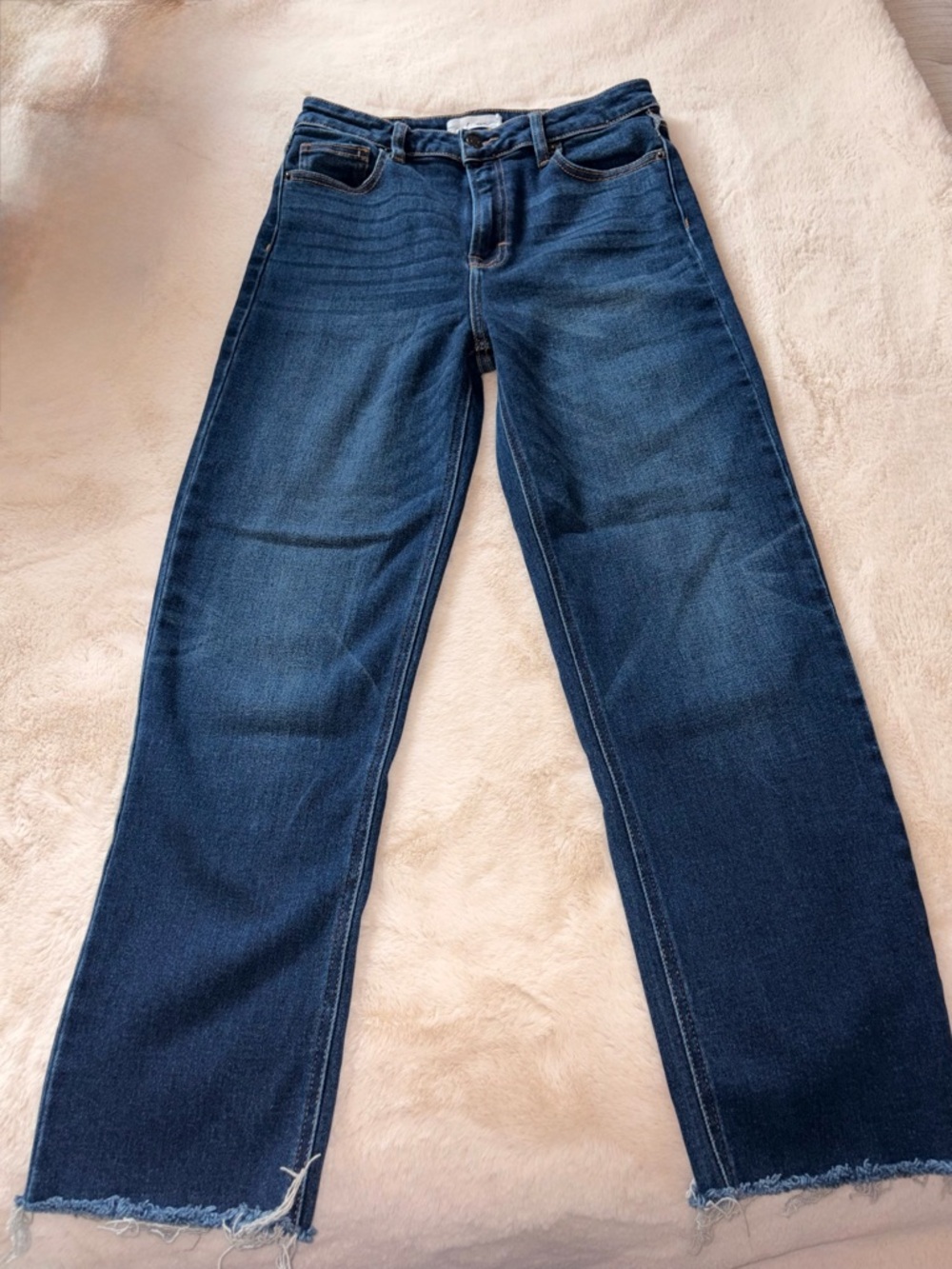 Dark Wash Straight-Leg Jeans - Indigo Blue